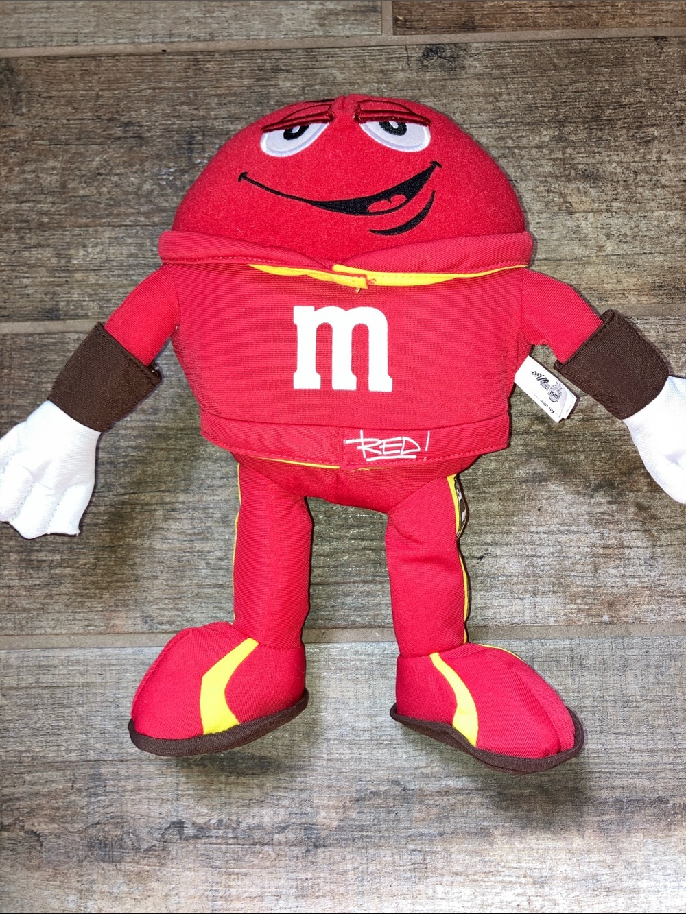 M&M'S RED THE TOY FACTORY NASCAR 14”Character Plush “KYLE  BUSH”